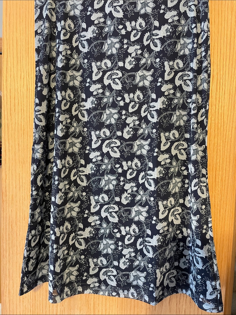 Banana Republic Navy Floral Midi A-Line Skirt